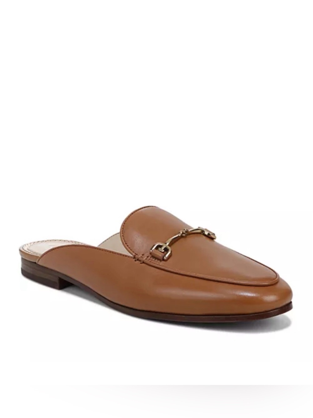 Sam Edelman Cognac Leather Slip-On Mule with Gold Bit